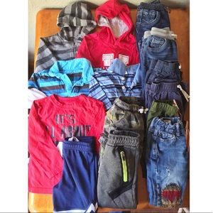 15 Piece 4T Boys Winter Bundle Long Sleeve Hoodie Toddler Play Clothes Pants